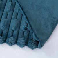 FY Luxus Moderne 100% Polyester Decke Kunst kaninchen Pelz Gestrickte Technik Warm Cosy Solid Bubble Plüsch Festival für Flugzeug