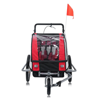 H T01 voyage en plein air 2-en-1 Cargo poussette enfants et animal de compagnie chien vélo remorque métal rouleau conteneur pour jumeaux bébé vélo équitation