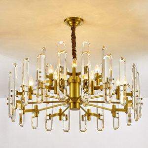 Modern All Copper Crystal Chandelier Round Multi Head <b>Led</b> <b>Lighting</b> For Living Room Dining Room Home Decor - Product Image 2