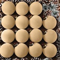Ensemble de 15 boules de Noël artificielles en velours de style européen, en plastique, 8 cm, ornements floqués, logo personnalisé, pour arbre de Noël