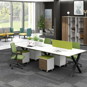 Mesa de trabajo de oficina modular de 4-6 plazas, estación de trabajo abierta para el hogar, oficina y escuela, muebles de escritorio - Product Image 2