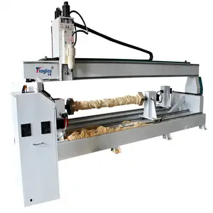 TJ-8040 büyük ejderha sütun oyma döner CNC ahşap tornası satılık