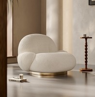 Fauteuil d'appoint moderne de luxe blanc crème nordique minimaliste pour meubles de maison salon chambre hôtel
