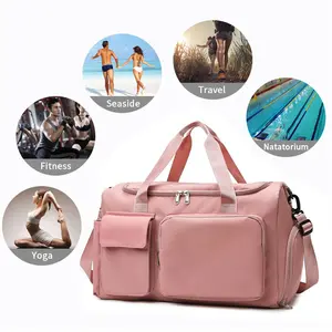 iso bsci供应商批发定制最新周末旅行包女士粉色旅行行李包组织者特价运动健身房行李包