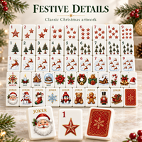 Jeu de tuiles de mahjong en acrylique pour les réunions de famille, les soirées au coin du foyer, les jeux de table dans le salon avec des amis et des proches à Noël