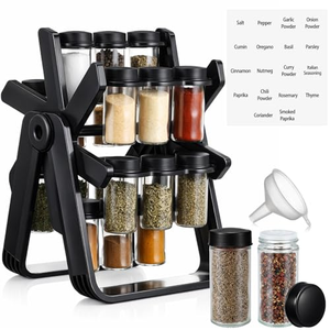 Juego de tarros de especias giratorios con forma de rueda de la fortuna, organizador de especias para la encimera de la cocina del hogar - Product Image 4