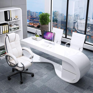 Personalización personalizada Oval Redondo Escritorio <span class=keywords><strong>de</strong></span> oficina ejecutiva Blanco Minimal Elegante <span class=keywords><strong>Abogado</strong></span> Escritorio <span class=keywords><strong>de</strong></span> oficina - Product Image 1