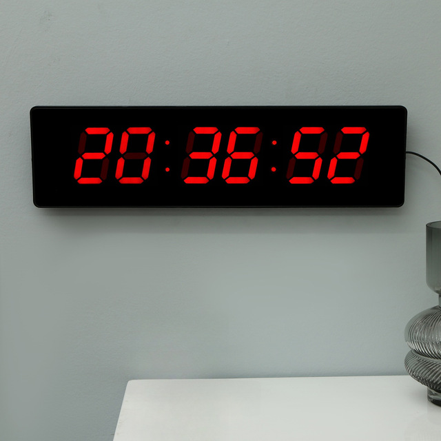 Large Screen LED Luminous Plastic Glass Wall-Mounted Digital Clock Perpetual Calendar Weather Forecast Alarm External Power