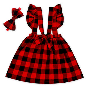 Robe de bébé fille rouge à bretelles, sans manches et dos nu, imprimée numériquement, personnalisable, mignonne et tendance - Product Image 3