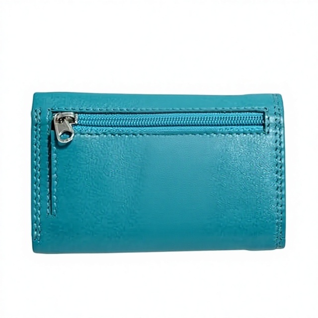 High Quality  Genuine Calfskin Leather Key Wallet Handmade Fashionable Zipper Closure Portable Waterproof