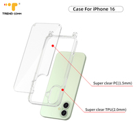 Coques de téléphone portable transparentes en TPU antichoc et étanches avec crochets de lanière pour les modèles les plus récents disponibles en gros