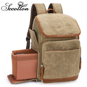 <span class=keywords><strong>Mochila</strong></span> de lona impermeable de gran capacidad <span class=keywords><strong>para</strong></span> fotógrafo informal, bolsa Micro SLR con cremallera <span class=keywords><strong>para</strong></span> fotografía al aire libre - Product Image 2