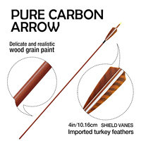Flèches en carbone de 31 pouces (max. 32 pouces) ID 0,244 pouces (6,2 mm) Spine 300-1000 avec emplâtre en bois/bambou/3K/camo pour arc long et arc traditionnel