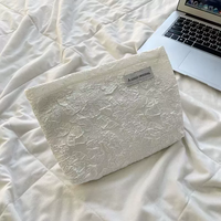 Tas Kosmetik Custom Ins Cotton dengan Logo Custom, Ritsleting, Motif Kupu-kupu, Minimalis untuk Pelajar, Tas Penyimpanan Kecil untuk Perjalanan dan Kosmetik