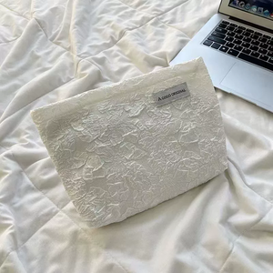 定制棉质定制徽标化妆包拉链蝴蝶结学生简约小号旅行收纳包化妆品 - Product Image 3