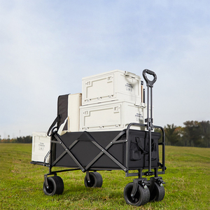 E-RIKE Custom Adjustable Handle Foldable <strong>Wagon</strong> Camping Cart Garden Folding Collapsible <strong>Beach</strong> <strong>Wagon</strong> With Wide Wheels - Product Image 6