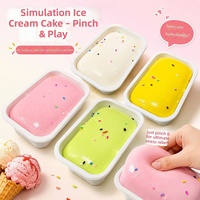 Jouet anti-stress souple en PU à rebond lent, thème alimentaire réaliste (gâteau glacé), pour enfants de 5 à 7 ans