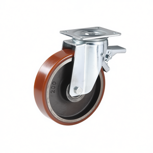 Roue avec noyau en fonte, support pivotant, série lourde avec frein - Product Image 2