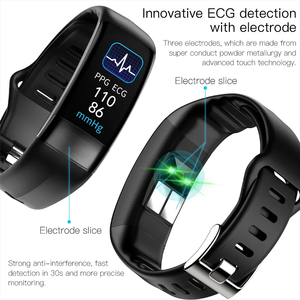 Chất lượng cao P11 cộng với Vòng đeo tay Heart Rate Monitor Android thể thao ECG huyết áp nhiệt độ cơ thể thông minh đồng hồ - Product Image 4