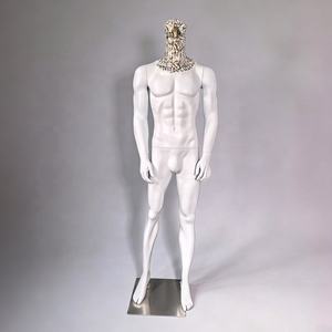 Maniquí Artístico de Exhibición de <span class=keywords><strong>Ropa</strong></span> de la Serie YT, en Fibra de Vidrio, Blanco Mate y Negro, con Cabeza de Águila Tallada - Product Image 4