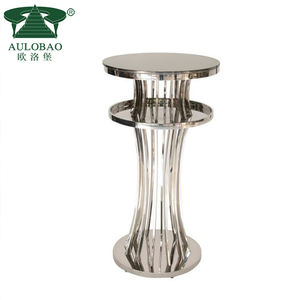 Meubles de mariage Table de bar ronde en acier inoxydable doré pour les événements - Product Image 6