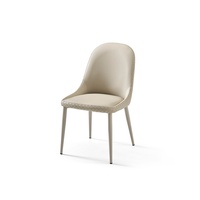 Chaise de salle à manger confortable et ergonomique en cuir PU avec pieds en métal pour dossier haut, idéale pour la maison