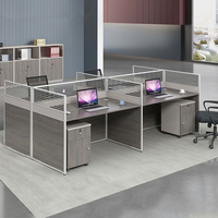 Table de travail modulaire en bois style classique, meuble de bureau, pour 2 personnes