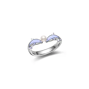Новое ювелирное изделие на заказ, модное мужское серебряное кольцо в стиле дельфина, оптовая продажа, дешевая цена, подарки, модное кольцо