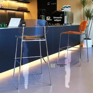 <span class=keywords><strong>Tabouret</strong></span> <span class=keywords><strong>de</strong></span> bar transparent moderne et minimaliste, <span class=keywords><strong>tabouret</strong></span> <span class=keywords><strong>haut</strong></span> <span class=keywords><strong>de</strong></span> designer nordique créatif, chaise en métal tendance <span class=keywords><strong>pour</strong></span> le commerce et les réseaux sociaux (Instagram) - Product Image 4