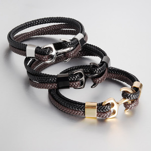 2024 Neues Design Beliebte IG Schmuck Bunte Leder Armband Anker Armband Großhandel Körpers chmuck - Product Image 4