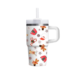Christmas Stainless Steel Tumbler 14oz Insulated Cup With Handle And Straw For <b>Kids</b> Gift - Product Image 3