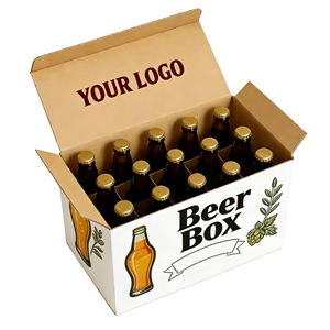 Caja de Cartón Corrugado Biodegradable Personalizada para Bebidas, Impresión Flexográfica de 2mm, Empaque de Papel para Bebidas para Llevar, Venta al Por Mayor OEM - Product Image 1