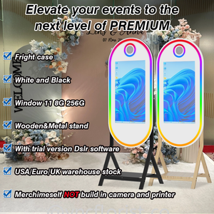Popular cabina de fotos de espejo mágico ovalado con cámara DSLR selfie soporte de madera máquina de cabina de fotos para proveedores de fiestas - Product Image 6