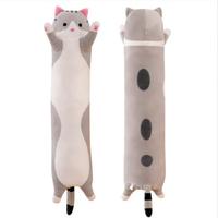 Échantillon gratuit, oreiller en peluche pour chat géant long et super doux de haute qualité, jouet en peluche en forme de chat long de 150 cm