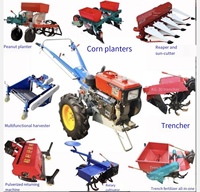 Tractor de Mano Multiusos de 2 Ruedas con Motor, Implementos y Accesorios para Tractor Agrícola, Componentes Principales 2WD