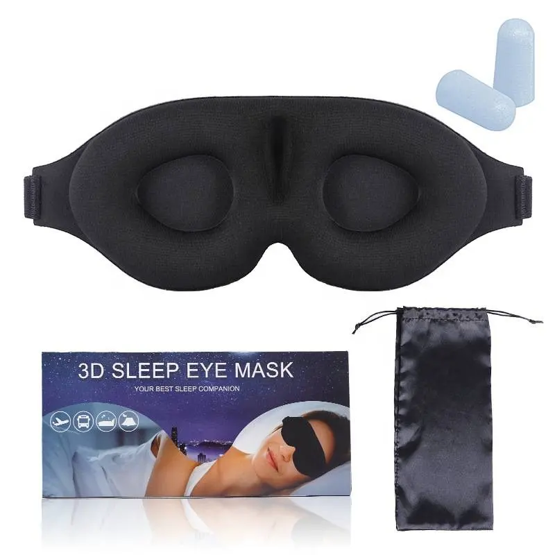 Máscara de viagem com espuma de memória para os olhos 100% com bloqueio de luz