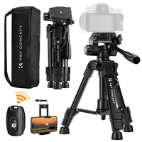 Trépied de bureau mini K&F Concept 25 pouces, charge maximale 4 kg, pour appareil photo vidéo, pour appareils photo reflex numériques, téléphone avec télécommande, trépied portable en aluminium