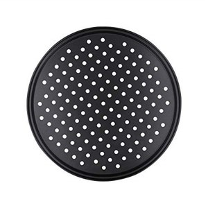 Plaque de cuisson perforée en acier au carbone antiadhésive pour pizza, plateau de four rond avec trous, support pour plats, outil de cuisson - Product Image 1