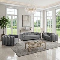 Ensemble de canapés modulaires en tissu capitonné de luxe moderne pour salon