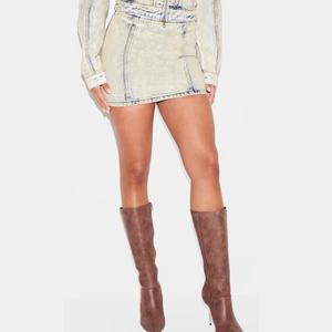 ชุดเซ็ตกระโปรงยืดผ้าฝ้ายเดนิมสำหรับผู้หญิง ปี 2025 แนะนำเป็นอย่างยิ่ง ขายส่ง เสื้อแจ็คเก็ตและกางเกงคาร์โก้ผ้ายีนส์มีกระเป๋า - Product Image 2