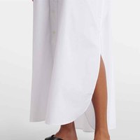 Fabricants de vêtements sur mesure – Nouvelle collection Printemps-Été-Automne : Robe longue décontractée en coton, boutonnée sur le devant, coupe oversize, style minimaliste