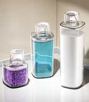 Conteneur de poudre à lessive scellé avec boîte de rangement transparente avec marquages de mesure Conteneur de rangement pour désinfectant