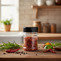 Pot à épices rond en plastique écologique de qualité alimentaire et flacon à assaisonnement avec couvercle anti-fuite pour épices et poivrière