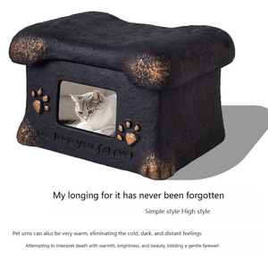 Cercueils et urnes funéraires de luxe faits à la main pour animaux de compagnie, boîtes commémoratives pour chiots et chats, cercueils de crémation pour chiens et chatons en ciment Portland - Product Image 4