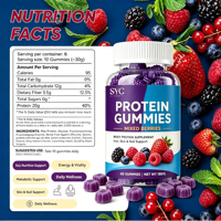 Gummies Protéinés SYC BIO aux Baies Mixtes – Formule de Soutien Quotidien au Bien-être – 60 Unités 180g – ODM Marque Privée OEM