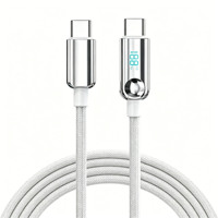 Cable USB Tipo-C a Tipo-C de 60W 5A con Carga Rápida, Cubierta de Nailon Trenzado, PD 3.1 para Dispositivos IOS