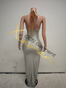 Robes de soirée en satin à taille empire pour femmes, MF Luxurious Vintage, élégantes, à bretelles, dos nu, avec des strass argentés et des glands - Product Image 4