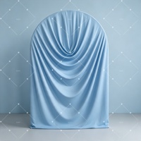 Housse en tissu pré-drapée pour structure en U, drapé en soie de lait froncé à la main pour décoration de toile de fond photo arquée pour baby shower et anniversaire