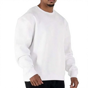 Sudadera OEM personalizada de cuello redondo, lisa, de invierno, de forro polar, de corte regular, 100% algodón, con hombros caídos - Product Image 2
