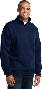 FOREST GREEN Adulto Logotipo personalizado Impresión Bordado Cuarto-Zip Cadet Collar Sudadera Hombres 1/4 Quarter Zip Pullover Camisa - Product Image 4